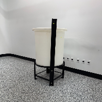 Chem-Tainer 110-gallon Vertical Cylindrical Plastic Tank With A Metal Stand image 1